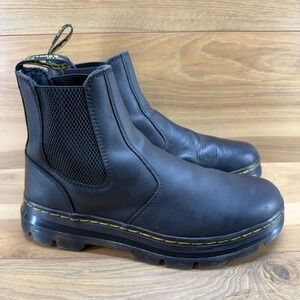 DR MARTENS Embury Chelsea Mens 9 Black Leather Ankle Boots